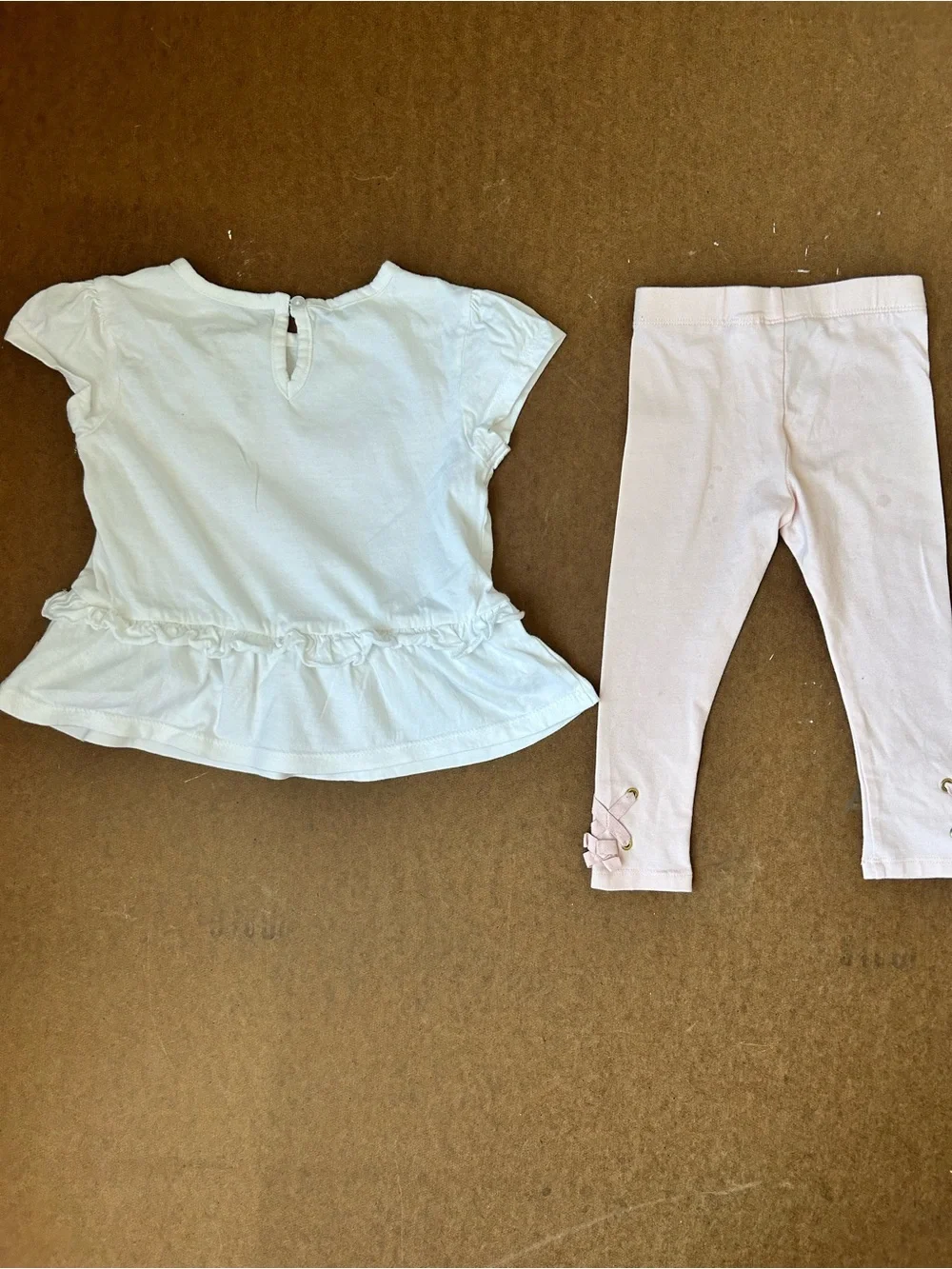 BCBG Girls White Top with Pink Heart Logo and Pink Leggings